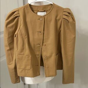 Girls Janie and Jack Size 10-12. Tan/brown button up dress jacket. Worn once.